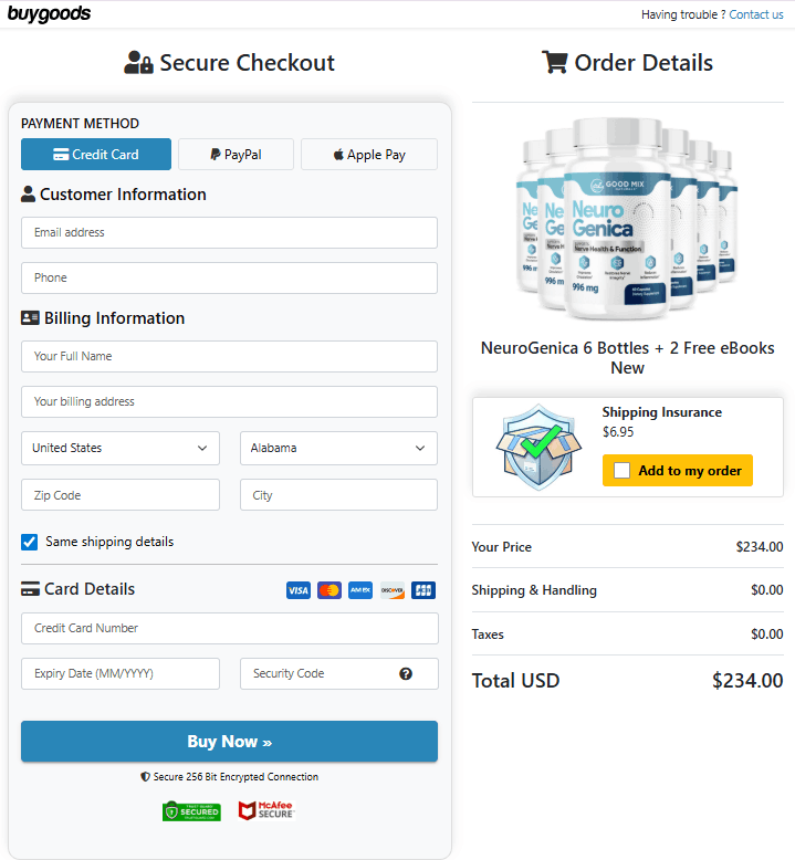 NeuroGenica-Secure-Checkout